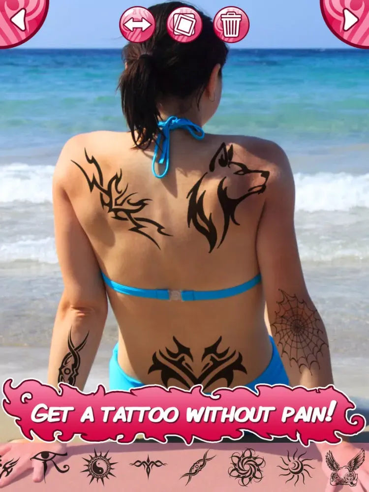 Tattoo My Photo Editor - Best Tattoos and Designs for Coolest Makeover with Fake Ink iPad 应用截图