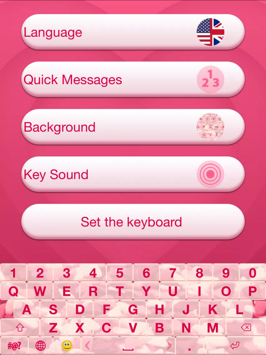 Valentine's Day Keyboard Theme iPad  Screenshots