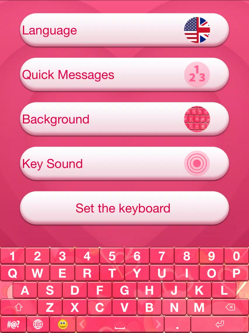 Valentine's Day Keyboard Theme iPad  Screenshots
