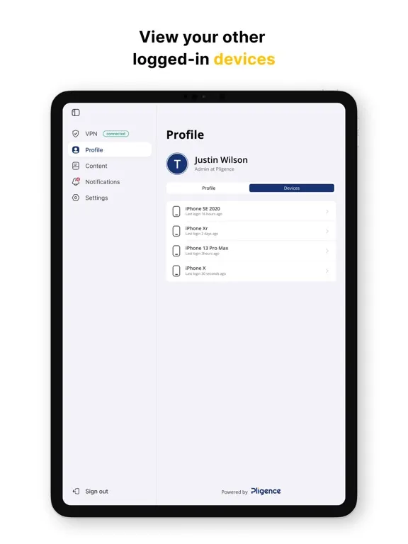 Secure Business Connect iPad  Screenshots