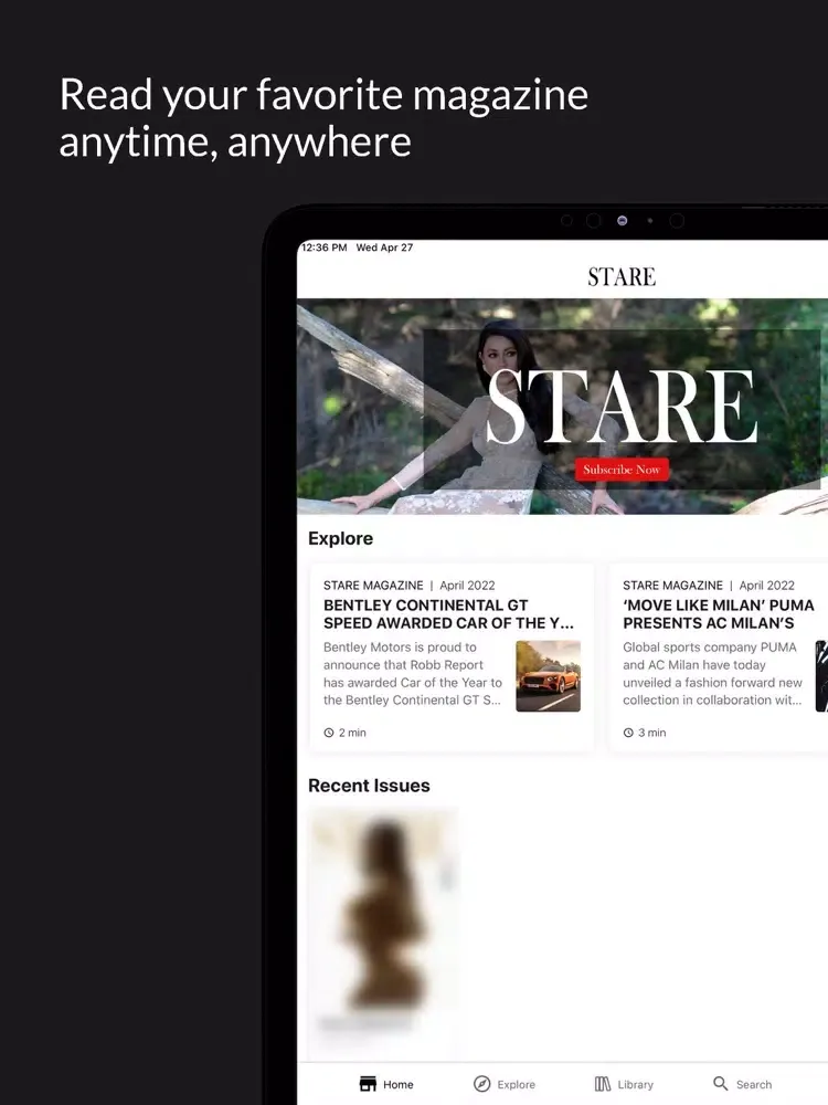 STARE Magazine iPad  Screenshots