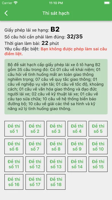 Capturas de tela do Ôn thi bằng lái