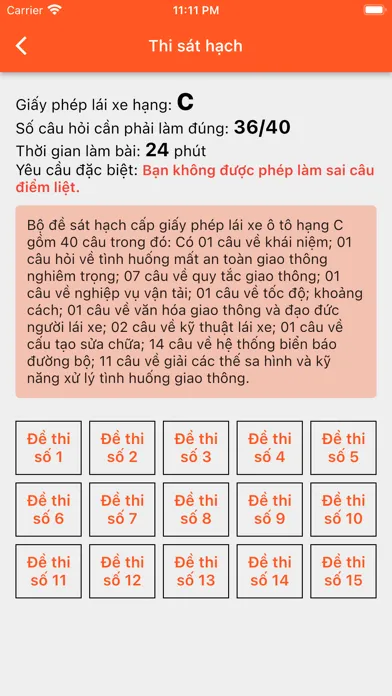 Capturas de tela do Ôn thi bằng lái