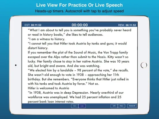 Ảnh chụp màn hình của Public Speaking Teleprompter iPad 