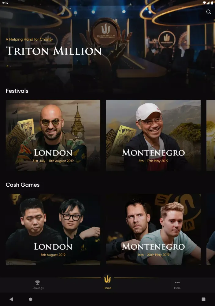 Tangkapan layar Triton Poker Plus