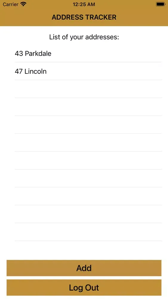 Address Tracker Screenshots