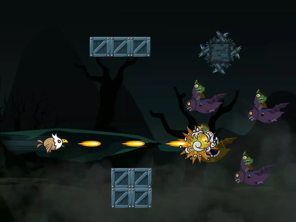 Tangkapan skrin Avians vs. Zombie-s – Ghost Birds Flying on the Graveyard of the Un-Dead iPad 