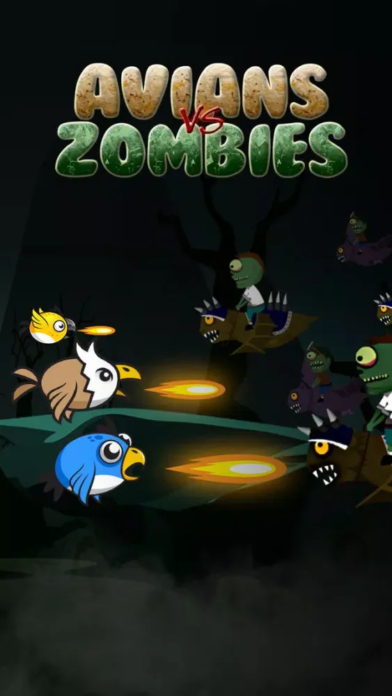 Tangkapan skrin Avians vs. Zombie-s – Ghost Birds Flying on the Graveyard of the Un-Dead