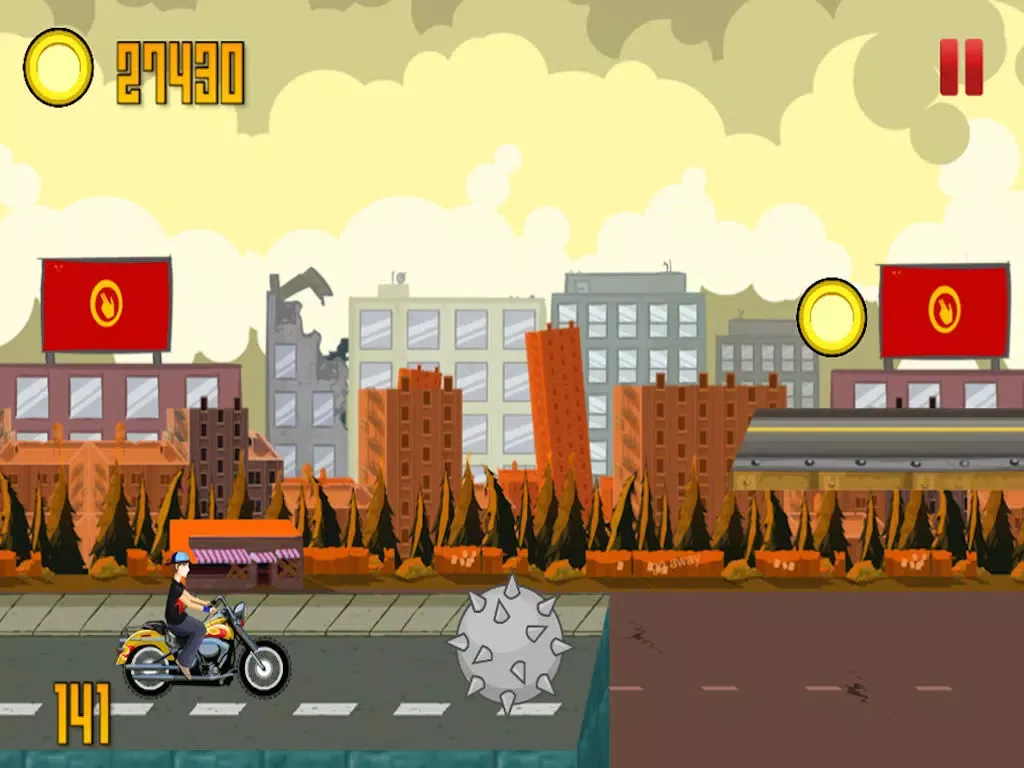 A Flying Bike from Hell – High Speed Motorcycle Adventure Race on the Streets of Danger iPad  Screenshots