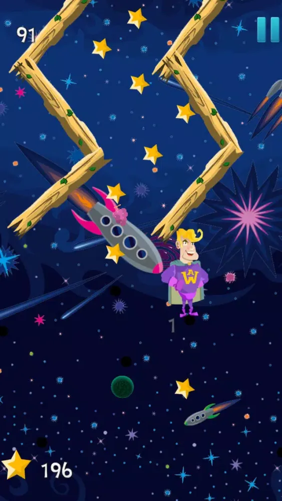 Capturas de pantalla de A super-hero in space – action jumping game from another galaxy with heroes