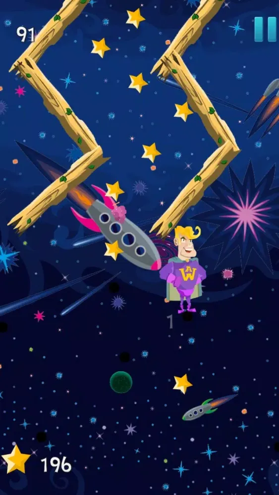 Capturas de pantalla de A super-hero in space – action jumping game from another galaxy with heroes