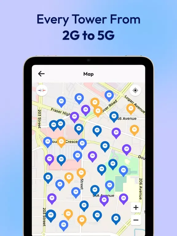 5G/4G LTE Find Cellular Tower iPad Screenshots