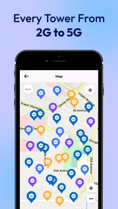 5G/4G LTE Find Cellular Tower Screenshots
