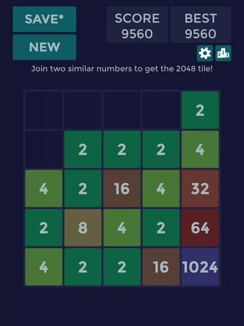 Tangkapan layar 2048 5x5 iPad 