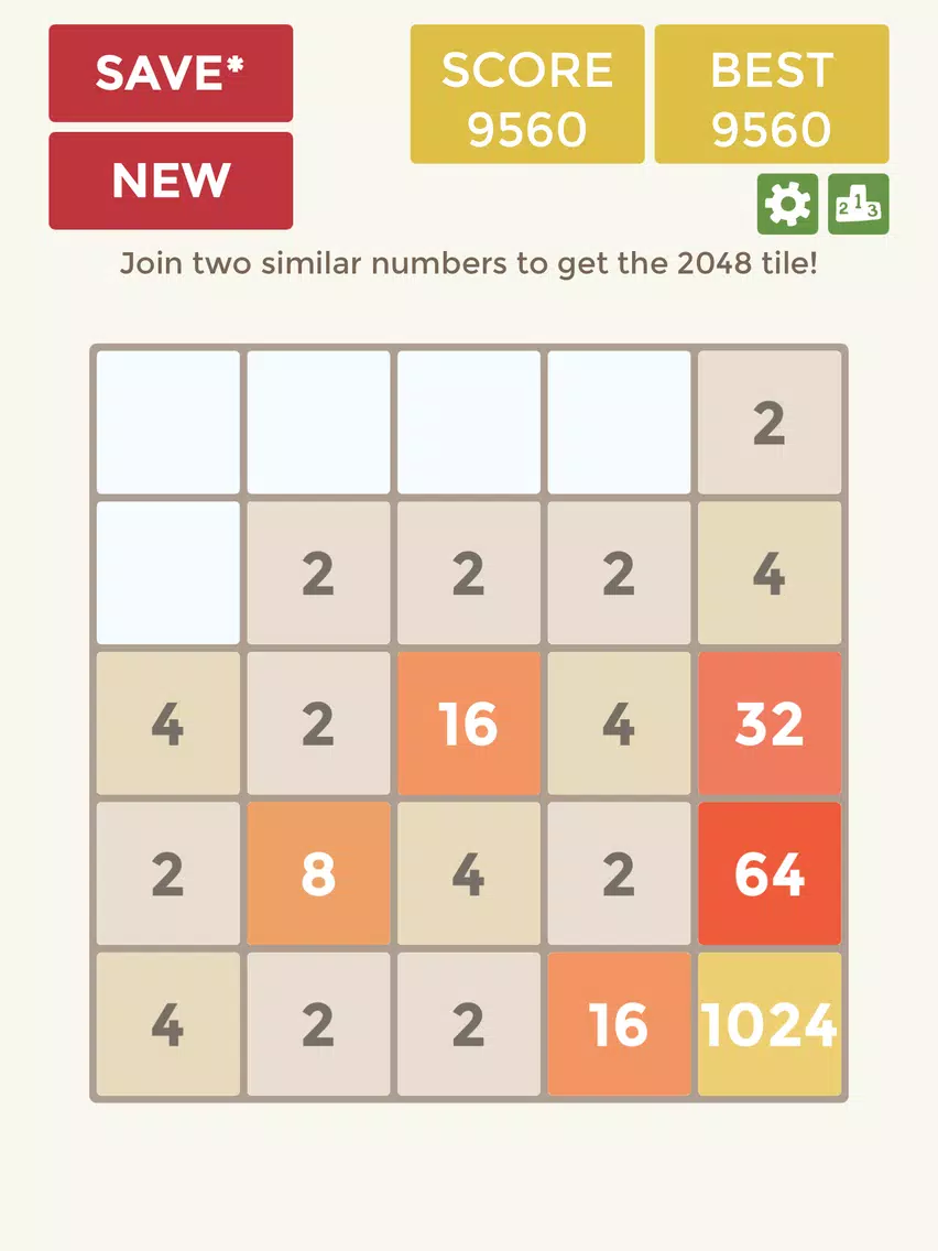 Tangkapan layar 2048 5x5 iPad 
