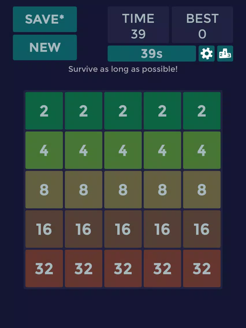 Tangkapan layar 2048 5x5 iPad 