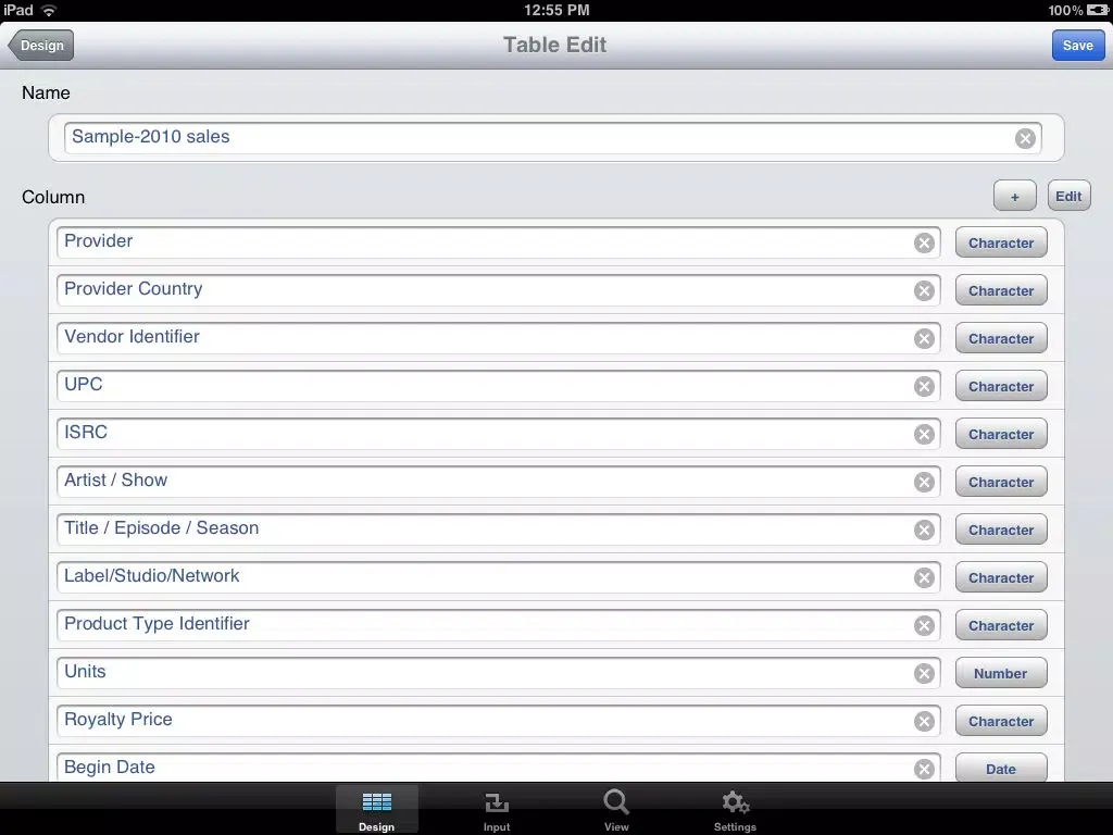 Pocket_DBLite iPad  سکرین شاٹس
