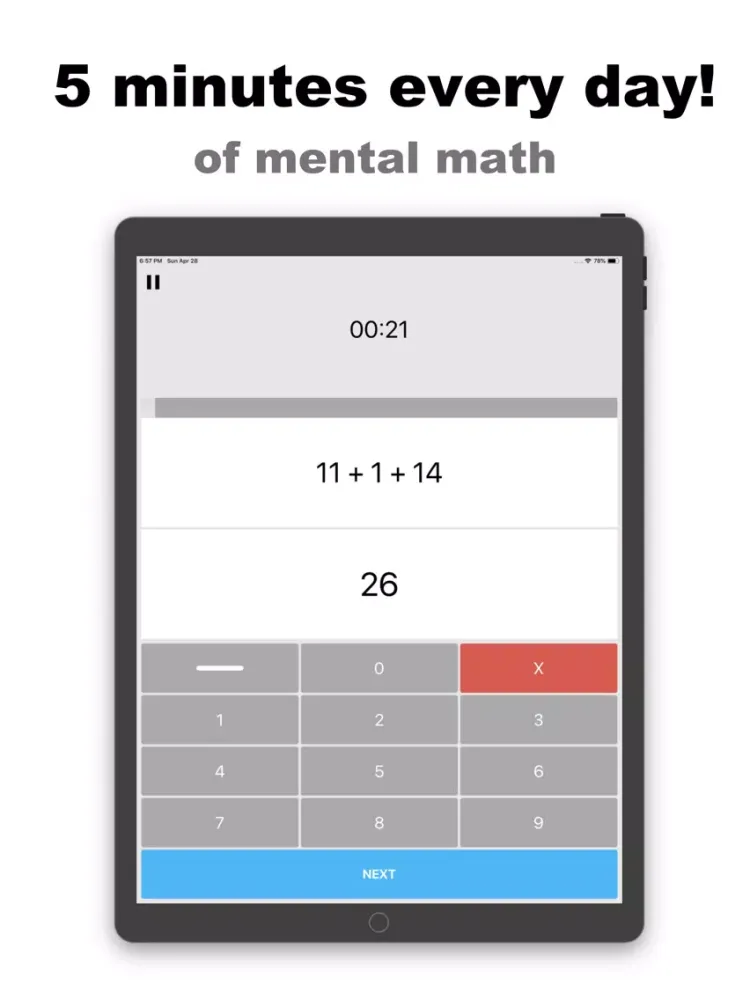 5 Mins Math iPad  স্ক্রিনশট
