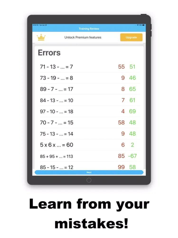 5 Mins Math iPad  স্ক্রিনশট