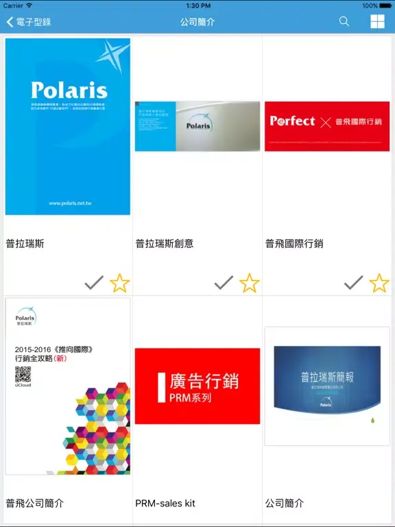 Tangkapan layar POLARIS CREATIVE iPad