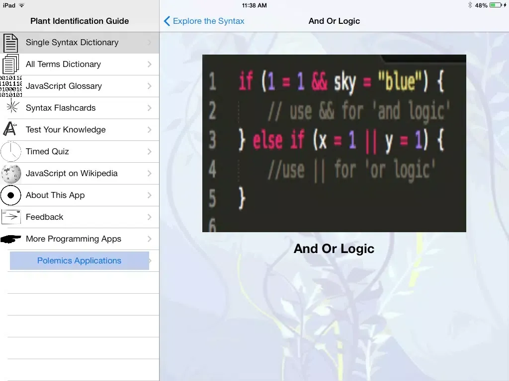 JavaScript Tutorial and Flashcards iPad Screenshots