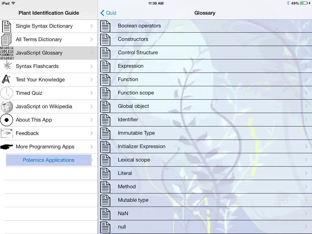 JavaScript Tutorial and Flashcards iPad Screenshots