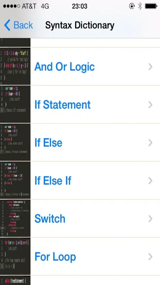 JavaScript Tutorial and Flashcards Screenshots