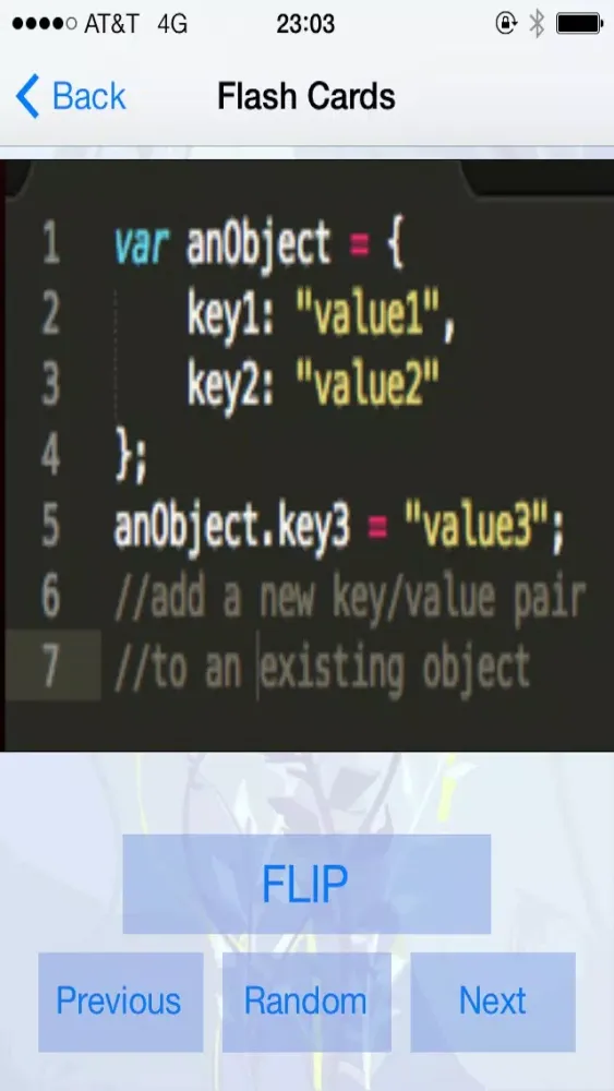 JavaScript Tutorial and Flashcards Screenshots