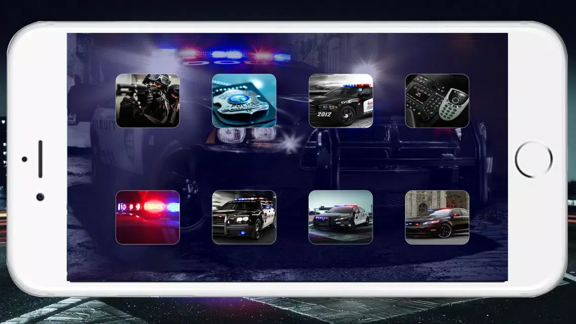 Zrzuty ekranu Police Siren Sound ~ The best emergency radio car sounds with reb/blue strobe (FREE)