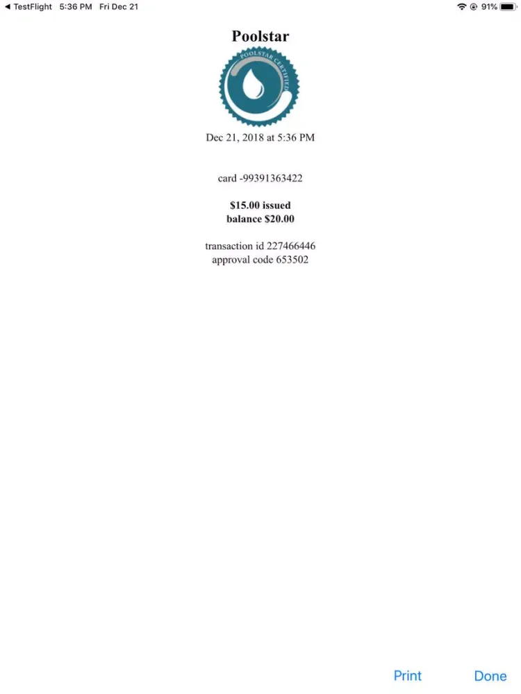 PoolStar Platinum Terminal iPad  स्क्रीनशॉट