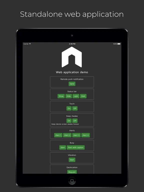 Tangkapan layar Node.js Lab iPad 