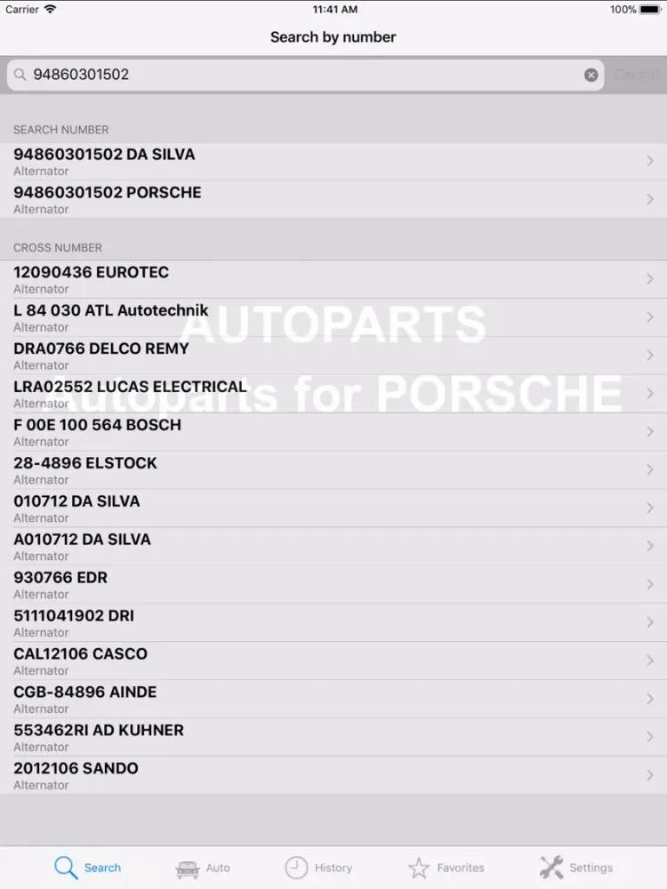 Capturas de pantalla de Autoparts for Porsche iPad 