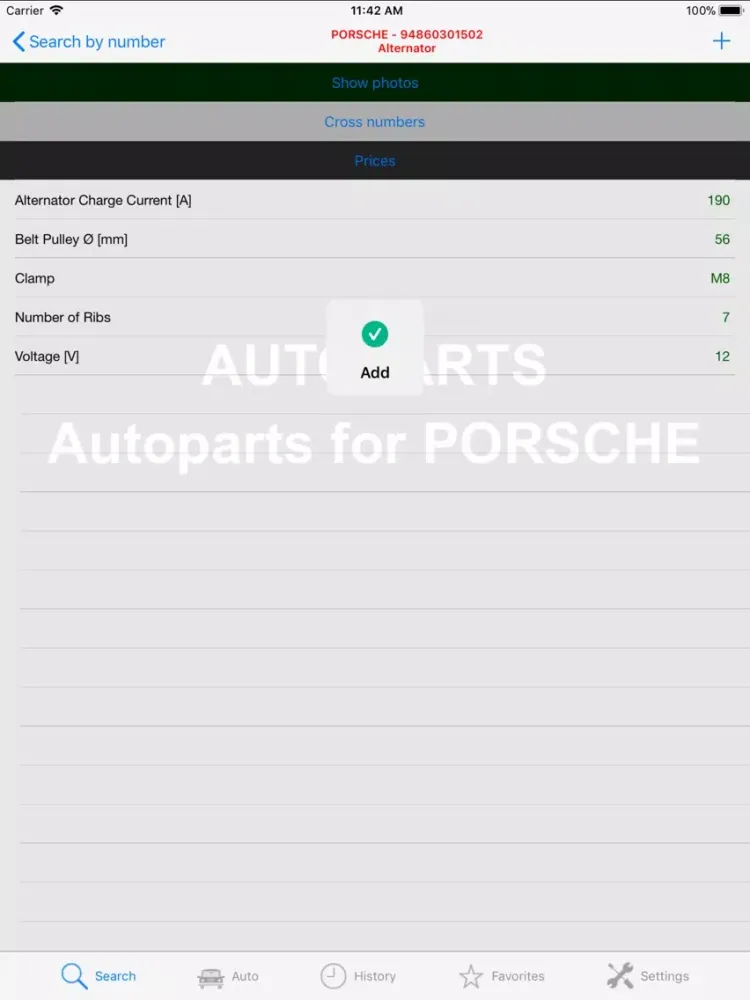 Capturas de pantalla de Autoparts for Porsche iPad 
