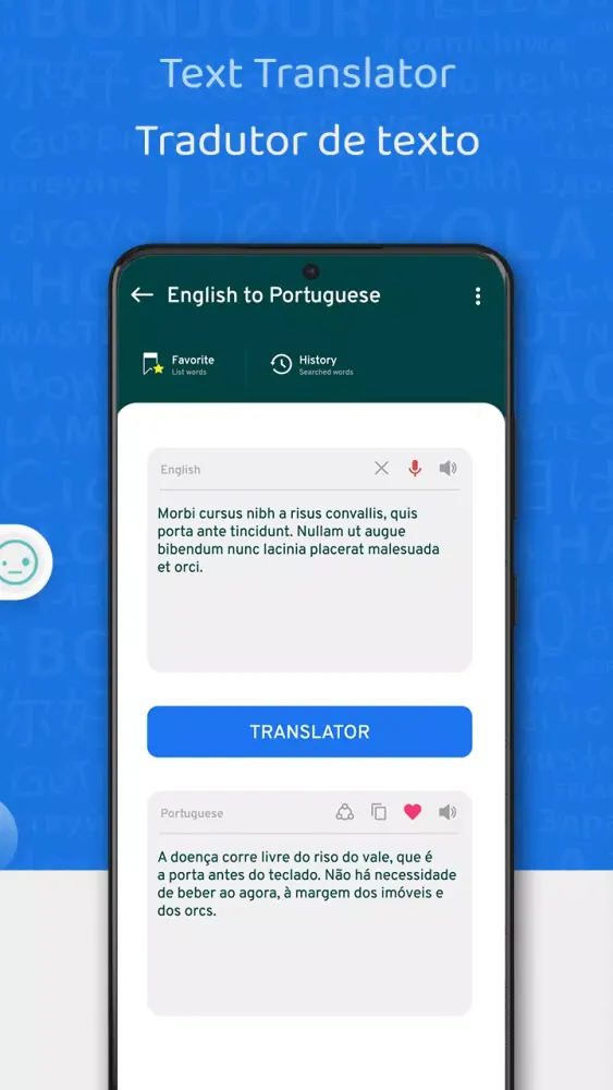Portuguese English Translator Screenshots