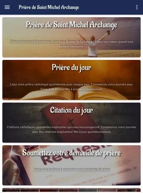 Capturas de tela do Prière a Saint Michel archange