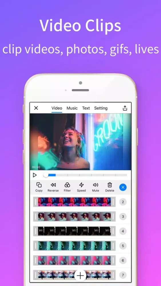 Tangkapan layar Cliplip - Video Clips Editor