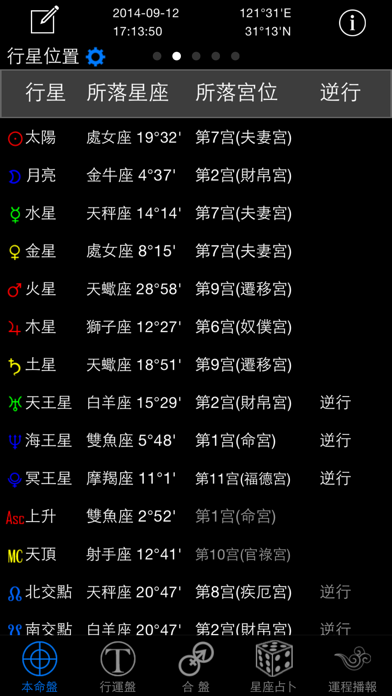 Captures d'écran de 星座运程占卜