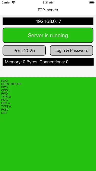 ภาพหน้าจอของ FTP-server