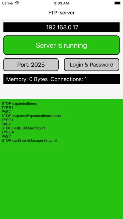 ภาพหน้าจอของ FTP-server