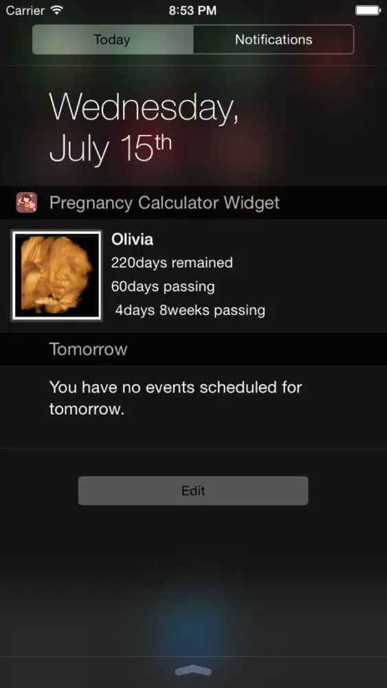 Captures d'écran de Pragnancy Calculator Widget