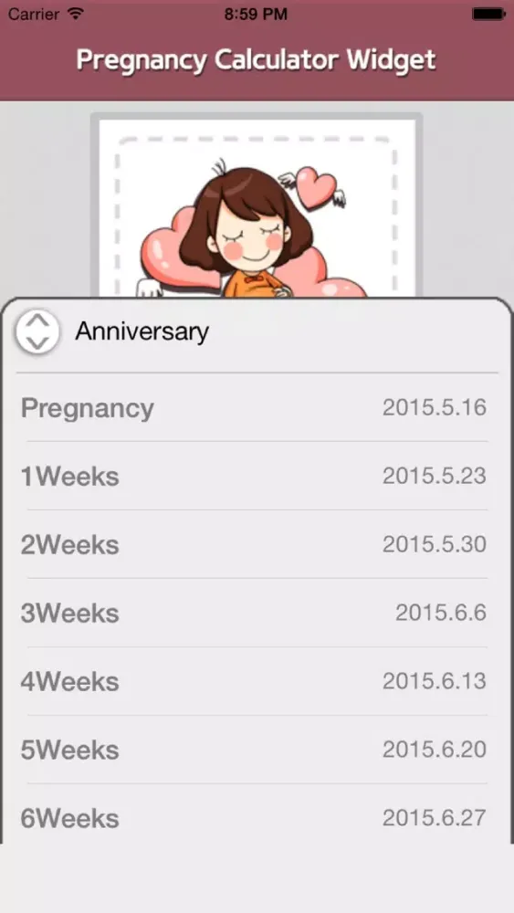 Captures d'écran de Pragnancy Calculator Widget