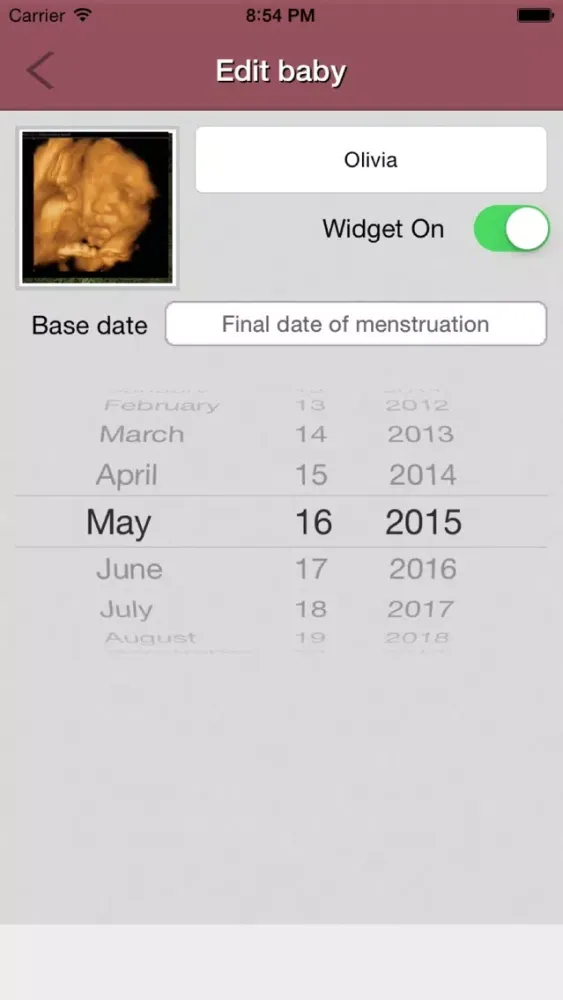 Captures d'écran de Pragnancy Calculator Widget
