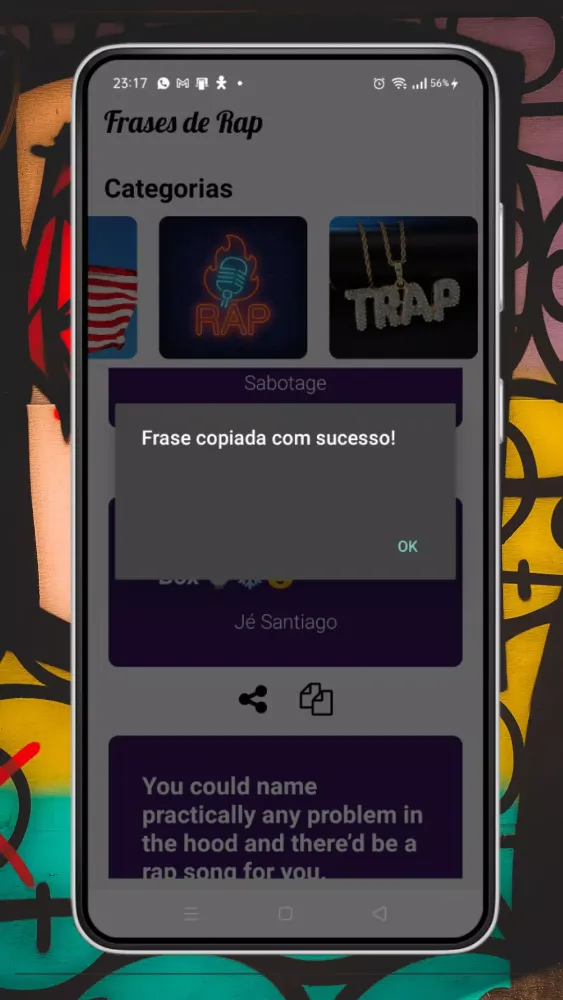 Frases de Rap pra Status Screenshots