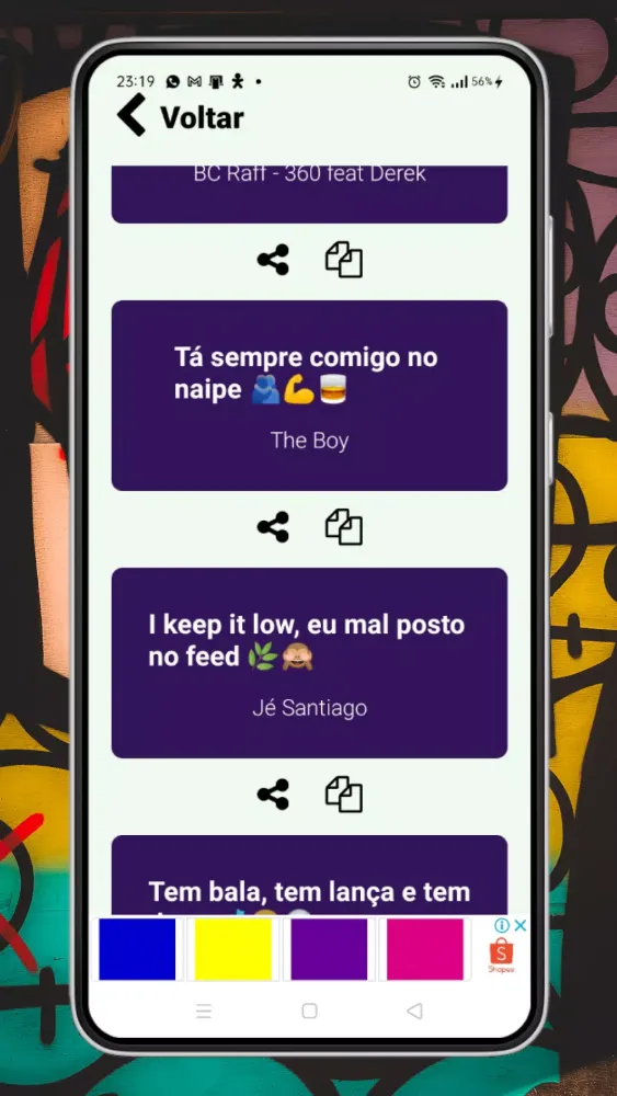 Frases de Rap pra Status Screenshots