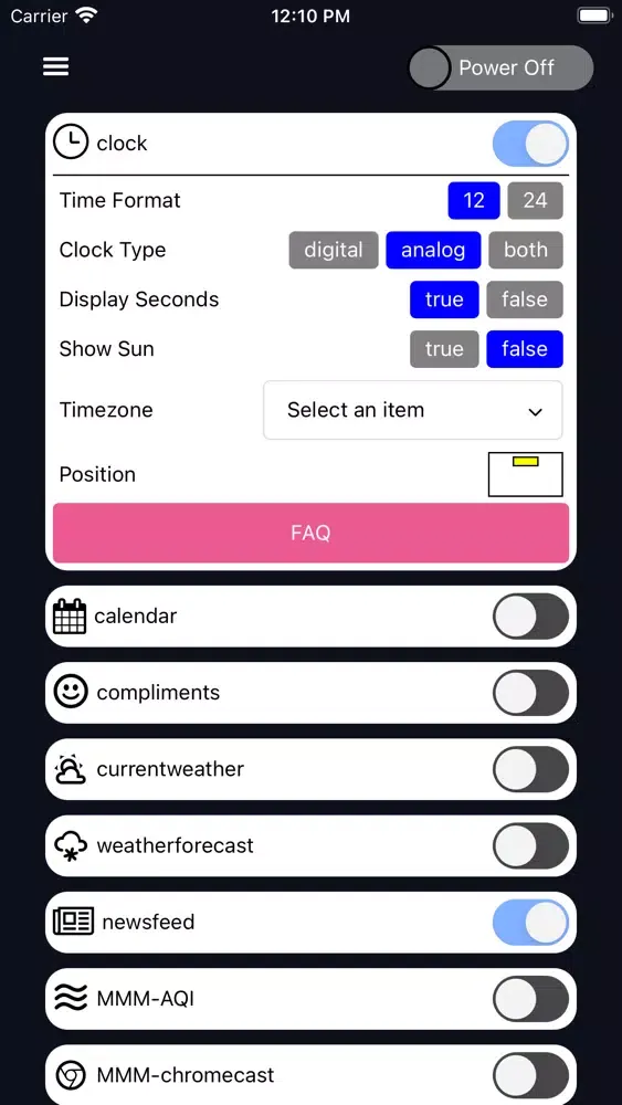 PRISM X Smart Mirror スクリーンショット