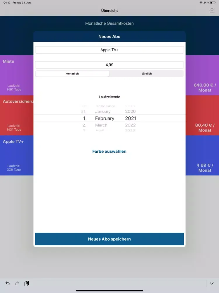 Tangkapan skrin AboMaster PRO - Abo Manager iPad 