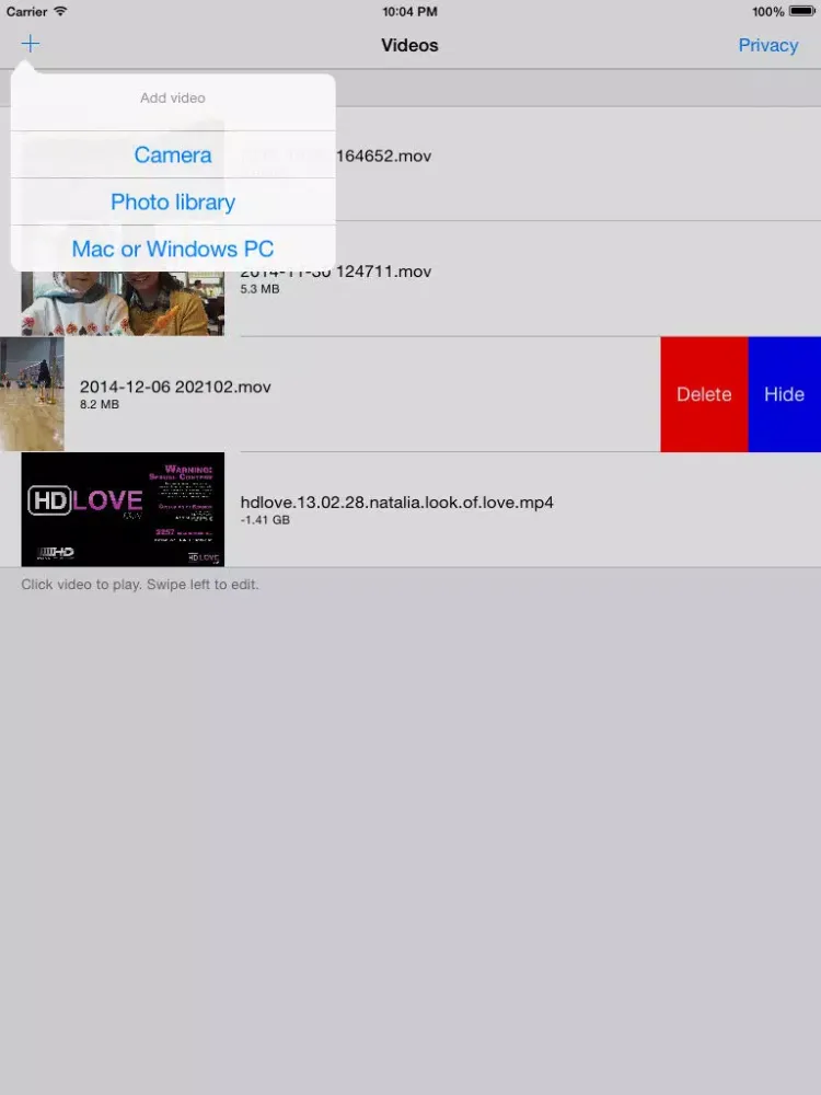 Zrzuty ekranu Private video locker - safety protect your privacy iPad 
