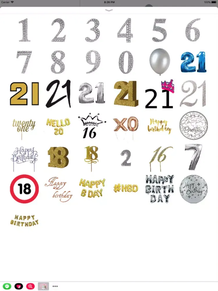 Скриншоты Happy Birthday Glam Stickers iPad 