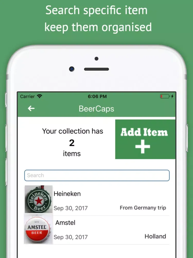 Captures d'écran de iCollect. Collection organiser iPad 