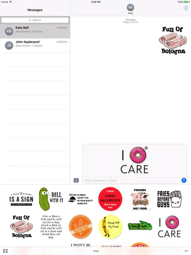 Zrzuty ekranu Delicious Food Stickers iPad 